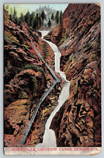 Postcard 1908 Denver Colorado Seven Falls Cheyenne Canon Vintage Posted picture