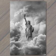 Postcard Statue of Liberty In Clouds Smoke USA NYC New York City Patriotic picture