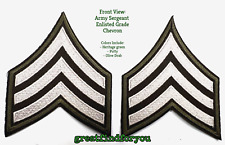 ARMY SERGEANT ENLISTED GRADE UNIFORM CHEVRONS / PATCHES, FULL COLOR, AGSU picture