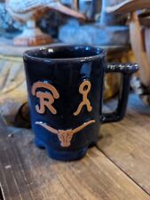 Vintage Francoma Texas Ranch Brands Blue Coffee Cup / Mug USA Signed  picture