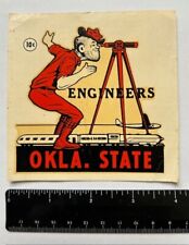 Original Vintage Oklahoma State University Engineers Decal - Cowboys Pistol Pete picture