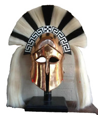 Greek Corinthian Helmet Medieval Spartan Armor Helmet Copper Coated With Stand picture