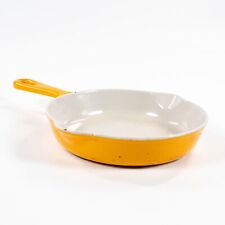 Vintage Le Creuset Yellow Enamel Cast Iron Skillet Frying Pan #16 Small 7in picture