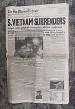 South Vietnam Surrenders Vintage April 30, 1975 Des Moines Register Newspaper picture