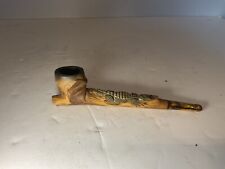 Vintage wood Folk Art Pipe with Alligator picture