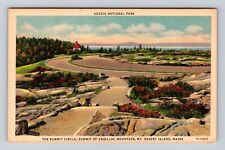 Acadia National Park, the Summit Circle, Antique Vintage Souvenir Postcard picture