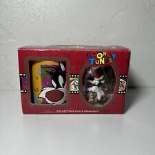 Vintage 1996 Looney Tunes Sylvester Mug and Christmas Ornament set picture