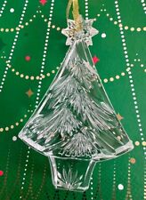 FINE CRYSTAL GLASS * CHRISTMAS TREE * 7 POINT STAR ON TOP * HOLIDAY JOY ORNAMENT picture