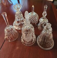 Collector Bell Lot of 6, Lead Glass Bells, Crystal Bells, Vintage 1980's Ex Cond picture