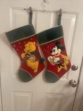 Minnie Mouse And Pooh Christmas Stocking Disney Catalog 3D Vint. Faded A Little picture