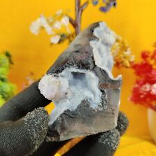 218g Neutral Enhance Your Space  Rainbow Quartz & Amethyst Geode Cluster Stand  picture