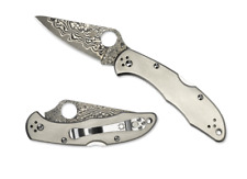 Spyderco Knives Delica 4 Lockback Titanium Handle Damascus Pocket Knife C11TIPD picture