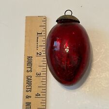 Vintage Kugel Style Heavy Red Crackle Glass Christmas Ornament 3.5” F picture