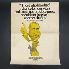 Anti Nixon Charicature Poster 1972 AFL-CIO Vietnam War George McGovern  picture