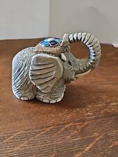 Vintage Hand Carved Artesania Rinconada Elephant Figurine Mosaic Head Signed picture
