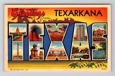 Texarkana TX-Texas, LARGE LETTER Greetings Vintage Souvenir Postcard picture