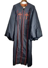 Vintage 70s Thomas Clergy Robe Black Red Clerical Wear Christian Church Preacher picture