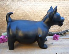 XL Size Colima Dog Xoloitzcuintle Burnished Black Pottery Handmade Oaxaca Mexico picture