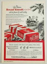 1955 Print Ad Pall Mall Cigarettes Couple Smoking under Christmas Tree picture