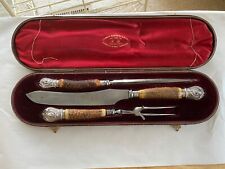 Antique Victorian Joseph Rodgers & Sons 3 Piece Carving Set with Box - Pre 1901 picture