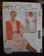 McCall's 8457 Misses Dress & Vest Pattern - Size 10 & 12 Bust 32.5 & 34 picture