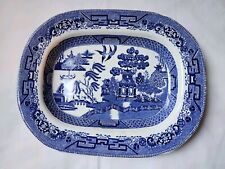 Antique Ridgway 1832 Blue Willow Platter Large Server Tray Pottery Staffordshire picture