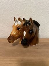 Vintage Ceramic Horseheads Planter Detailed & Lifelike Inarco Japan picture