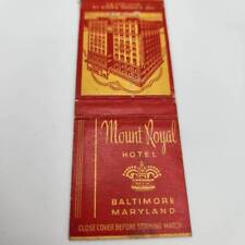 Vintage Matchcover Mount Royal Hotel Baltimore Maryland picture
