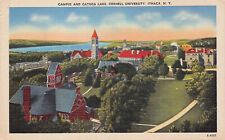 Cornell University Campus McGraw Tower Chimes Cayuga Lake 1930s Vtg Postcard B62 picture