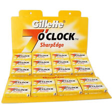 DOUBLE EDGE DISPOSABLE RAZOR BLADES GILLETTE 7 O' CLOCK SHARP EDGE picture