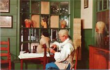 Colonial Williamsburg Virginia postcard: Perukemaker's Shop - wig maker picture