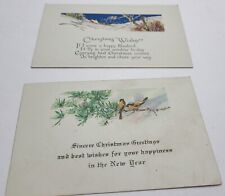 2 Antique Posted Christmas New Year Postcards  Birds picture