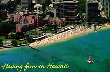 Having Fun In Hawaii - Royal Hawaiian Hotel Postcard picture