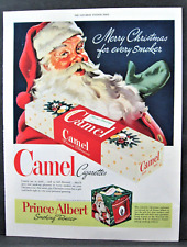 Vintage 1948 Camel Cigarettes & Prince Albert Magazine Full Pg Santa Xmas Pack picture