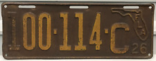 1926 Florida License Plate 100-114-C picture