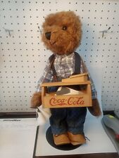 Retired Franklin Mint SAMMY Coca Cola Heirloom Collector Teddy Bear W stand A26 picture