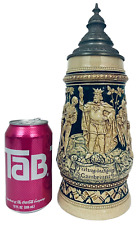UNCATALOGED GIRMSCHEID ?? Antique German Beer Stein 1 Liter GAMBRINUS & revelers picture