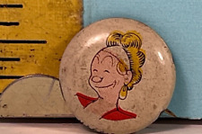 1946 Kellogg’s Pep Maggie Comic Strip Character Pinback Button. picture