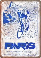 Retro Paris Cycles London Cycling Poster Reproduction Metal Sign B785 picture