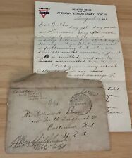 WWI AEF letter Rainbow Div. Amb Co 167, 117 San Tn  first rest since trenches , picture