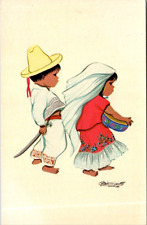 MEXICO Tipico Mexican Native Types A/S Betanzos Boy Girl Native Costumes Chrome picture