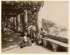 Ed. Alinari, Italy, Amalfi, Campania. Vintage Albumen Print Panorama Vintage  picture