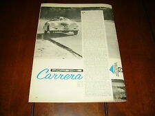 1959 PORCSHE CARRERA GT RACE SPORTS CAR ***ORIGINAL VINTAGE ARTICLE*** picture