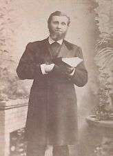 C.1880/90s Cabinet Card Haverhill, MA Studio Man Holding Bible Beard. Suit C2-2 picture