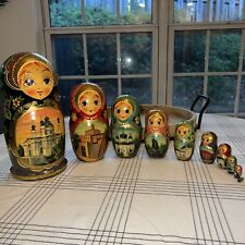 Set Of 10 Hand Painted Russian Nesting Dolls picture