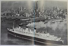 RMS Queen Mary Superliner Factual Story of a Great Ship Pictorial Fold-out 1971 picture