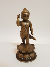 Vintage brass Tibetan Buddha figure statue peace wealth 5.75