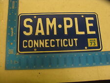 1973 73 CONNECTICUT CT SAMPLE LICENSE PLATE SAMPLE TAG SAM-PLE (KC)  picture