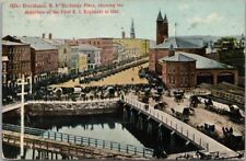 1912 PROVIDENCE RI Postcard EXCHANGE PLACE Departure of 1st RI Regiment in 1861 picture
