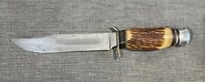 Vintage Edge Brand Solingen Germany #473 Stag Handle Hunting Knife picture